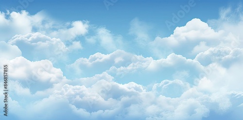 sky texture seamless background with fluffy white clouds and blue sky