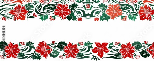 Isolated flag of Belarus with a traditional pattern border on white background