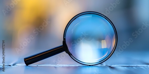 Improving Website Traffic and Ranking through SEO Analysis with a Magnifying Glass. Concept SEO Analysis, Website Traffic, Ranking Improvement, Magnifying Glass, Digital Marketing