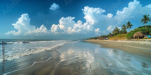Coxs Bazar Beach in Coxs Bazar Bangladesh skyline panoramic view