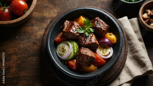 Testi Kebabı - Meat and vegetables cooked in a clay pot, which is broken open at the table