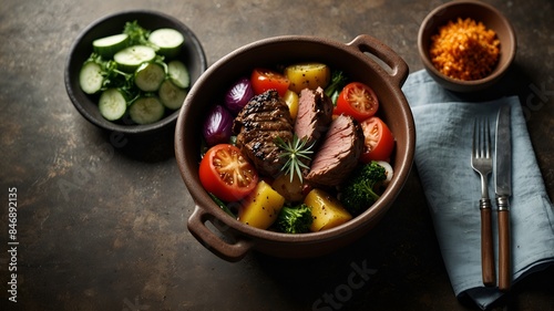 Testi Kebabı - Meat and vegetables cooked in a clay pot, which is broken open at the table