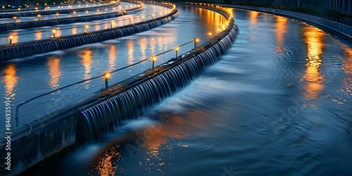 Innovative technology for water conservation in urban wastewater treatment plants. Concept Water Recycling, Urban Sustainability, Green Infrastructure, Smart Wastewater Solutions