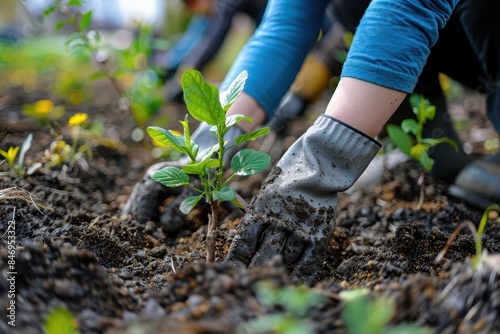 Environmentalists planting trees in honor of the Feast of Saint Francis of Assisi.
