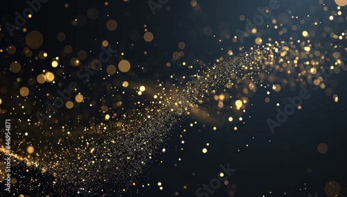 A beautiful sight of gold particles cascading over a dark backdrop