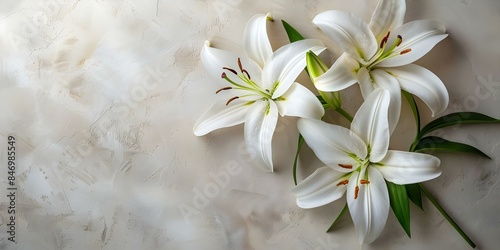 Lilies on a neutral background Sympathy card offering words of comfort. Concept Sympathy Cards, Lilies, Neutral Background, Words of Comfort