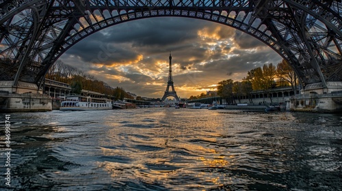 eiffel tour over Seine river