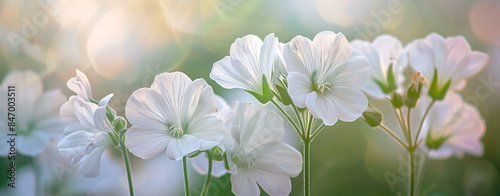 white flowers of geranium