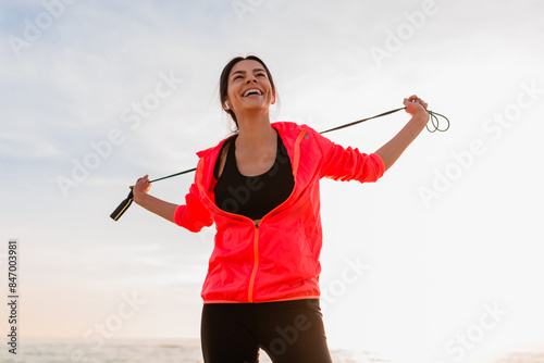 woman doing sports in morning