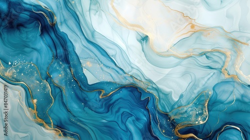Creating Abstract Watercolor Waves with Marble Texture for Wall Decoration
