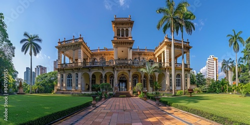 Palacio de los Lopez in Asuncion Paraguay skyline panoramic view