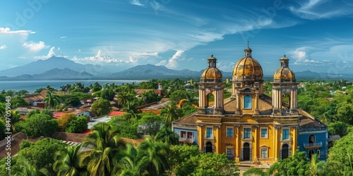 Old Cathedral in Managua Nicaragua skyline panoramic view