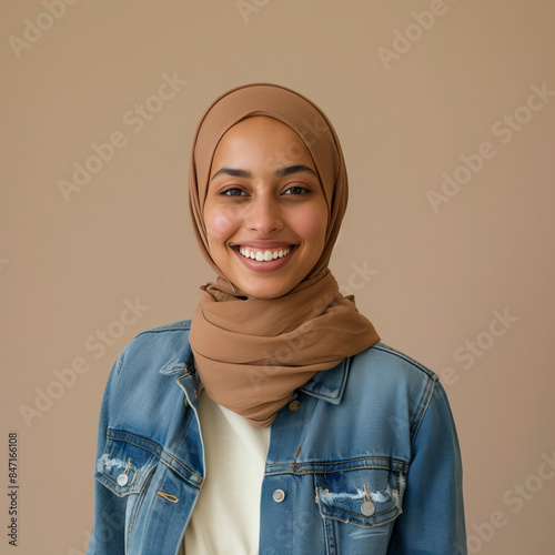 Islamic female portrait. Women wearing hijab headscarf