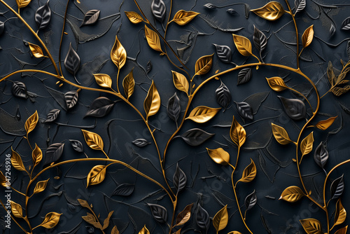 Gold Wall Ornament Texture Background