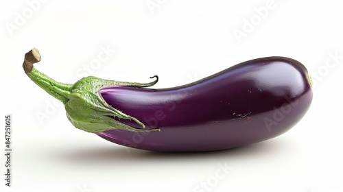 An eggplant on a white background. Use this photo in your project.