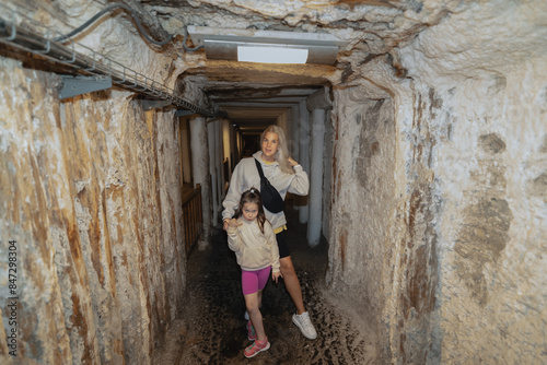 Mom and daughter in wieliczka salt mine.