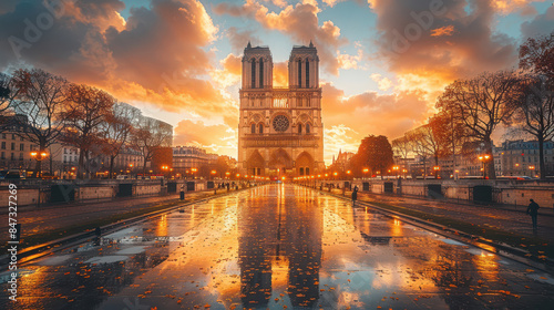 Capture the grandeur of Paris, France created with Generative AI technology