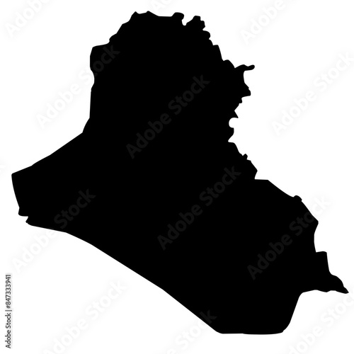 iraq map silhouette on transparent background