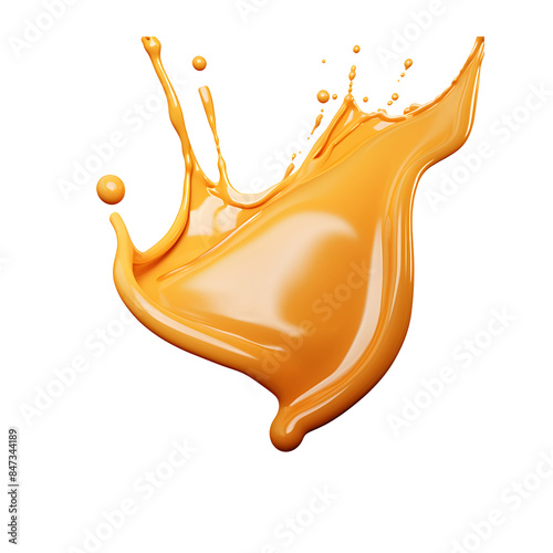 Splash of caramel on transparent background png