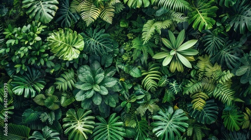 Tropical Jungle Texture - Aerial View of Lush Green Forest Canopy