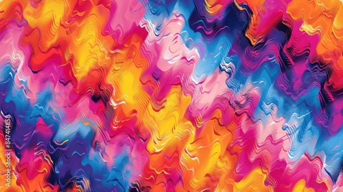 Vibrant jagged zigzag design for fabrics tiles wallpapers and artwork