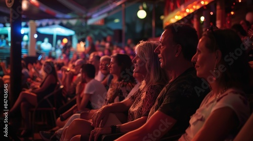 Enthralled Audience at Live Performance: Capturing Vibrant Atmosphere of Entertainment and Enjoyment