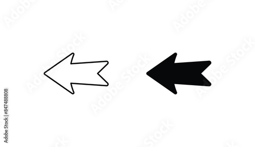 Arrow left icon design with white background stock illustration