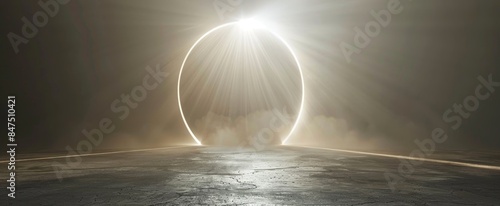 Ethereal Light Portal on Desolate Landscape