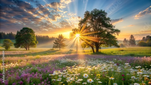 Divine Dawn: Nature's Embrace. Suitable for: religious or spiritual themes, inspirational content, nature photography, meditation guides, faith-based campaigns, religious organization websites.