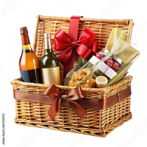 birthday and anniversary gift hamper isolated on transparent background