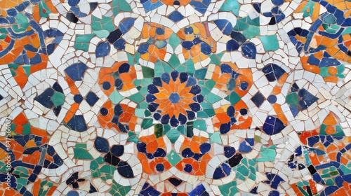 Byzantine mosaics abstract Islamic tilework background