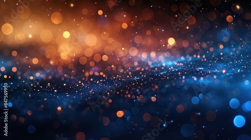 Abstract Bokeh Background with Warm and Cool Lights