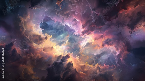 Ethereal cosmic clouds dreamscapes abstract background