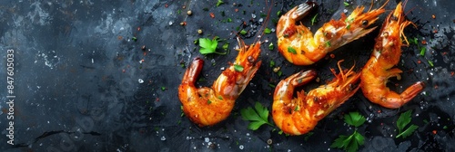 Shrimp Tempura, Crispy Seafood Snack, Deep Fried Prawns, Deep Roasted Tempura Shrimps, Copy Space
