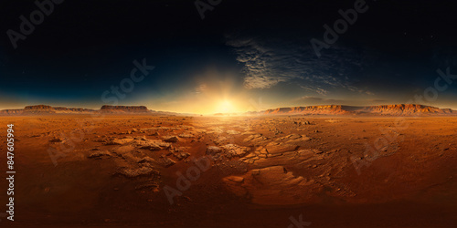 sunset in the desert 8K VR 360 Spherical Panorama