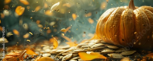 Hosting a pumpkin seed roasting party, October 16th, crunchy snacks and savory flavors, 4K hyperrealistic photo.