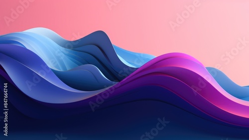 Abstract wavy pattern in vibrant orange and blue hues. Abstract artwork with colorful waves that appear to be flowing and swirling across the background. Dynamic background for modern design. AIG35.