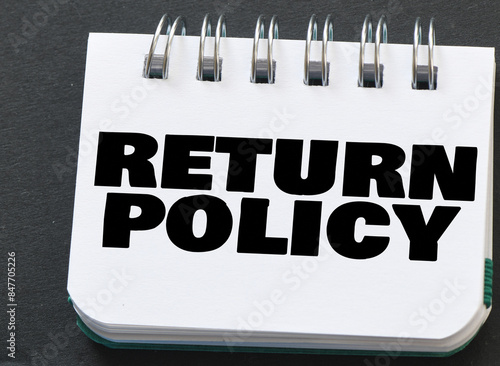 word RETURN POLICY. business concep