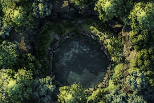 DnD Battlemap Nest of Wyverns Battlemap. Résumé: Fantastique bataille médiévale sur fond de nature sauvage.