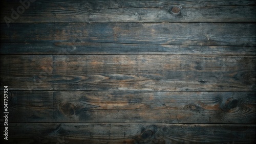 close-up of rustic wood planks characterized by a dark, distressed texture and natural grain pattern. The look of wood gives an antique and nostalgic feel, perfect for creating a cozy, rustic atmosphe