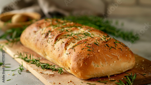 Freshly Baked Ciabatta Loaf with Rosemary