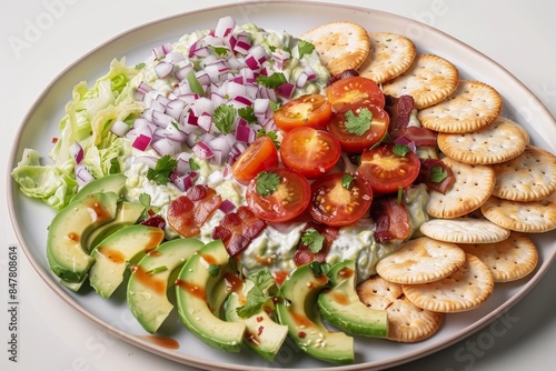 Tasty BLAT Dip with Avocado, Sour Cream, and Red Onion
