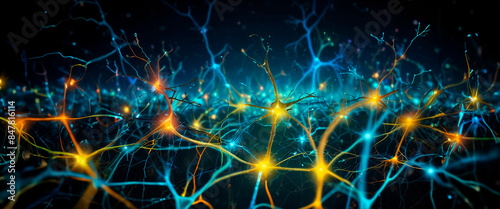 Visualization of nerve cells, transmission of electrical impulses.