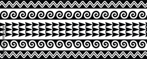 Polynesian tattoo tribal band design. Samoan tattoo tribal border.