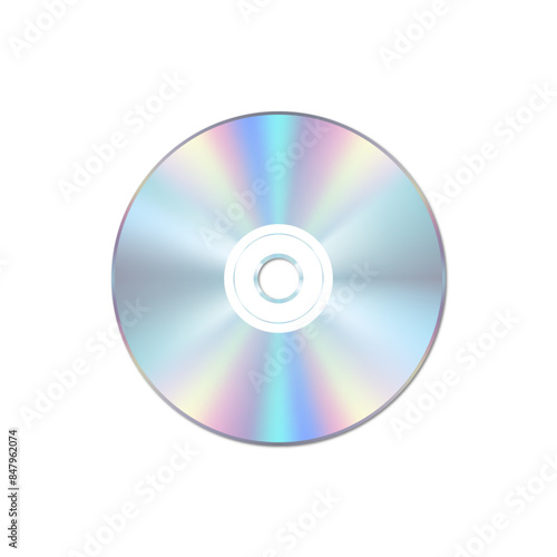 Realistic CD vector design template isolated on transparent background.