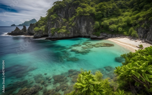 Secluded beach cove in the Philippines