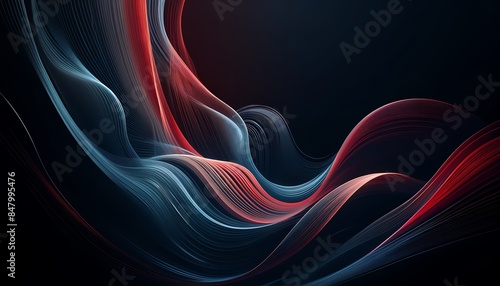 An abstract background image featuring smooth, flowing lines in shades of red with stable, cerebral blue on a dark background