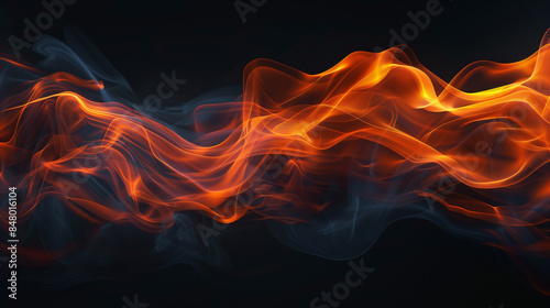 Abstract flame waves in dark background