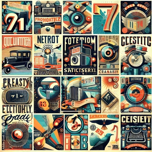 113 71. Retro typography collage - A fusion of retro typography