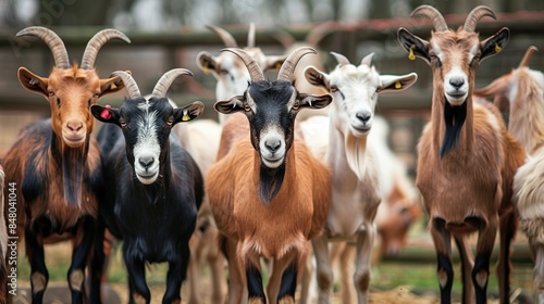 Group of Goats in a Farm Setting